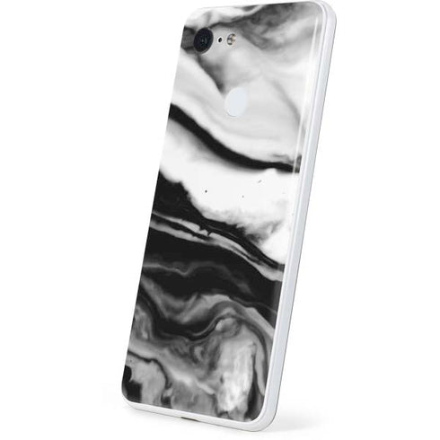 Black and White Marble Ink Google Pixel 3 Skin